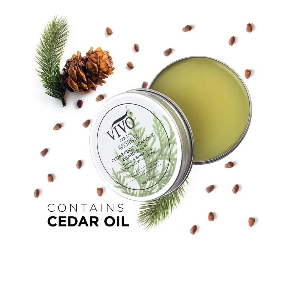 Vivo Per Lei Beard Balm Hemp Oil Cedarwood Vitamin E 2.11 oz Mens Gift New